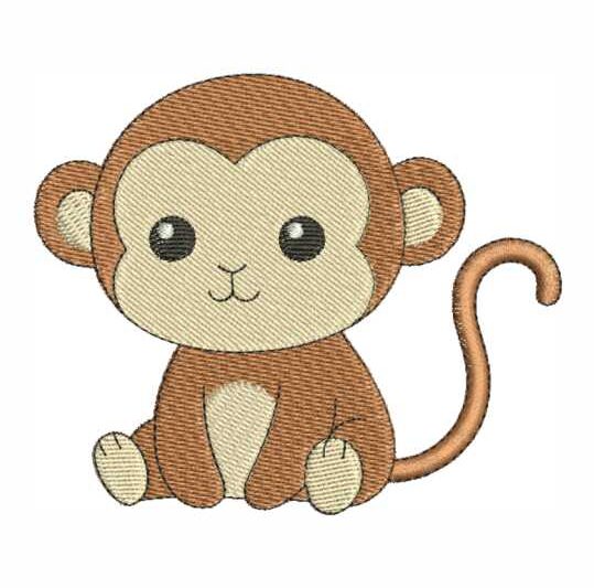 Matriz de Bordado Macaquinho Fofo Macaco 000004
